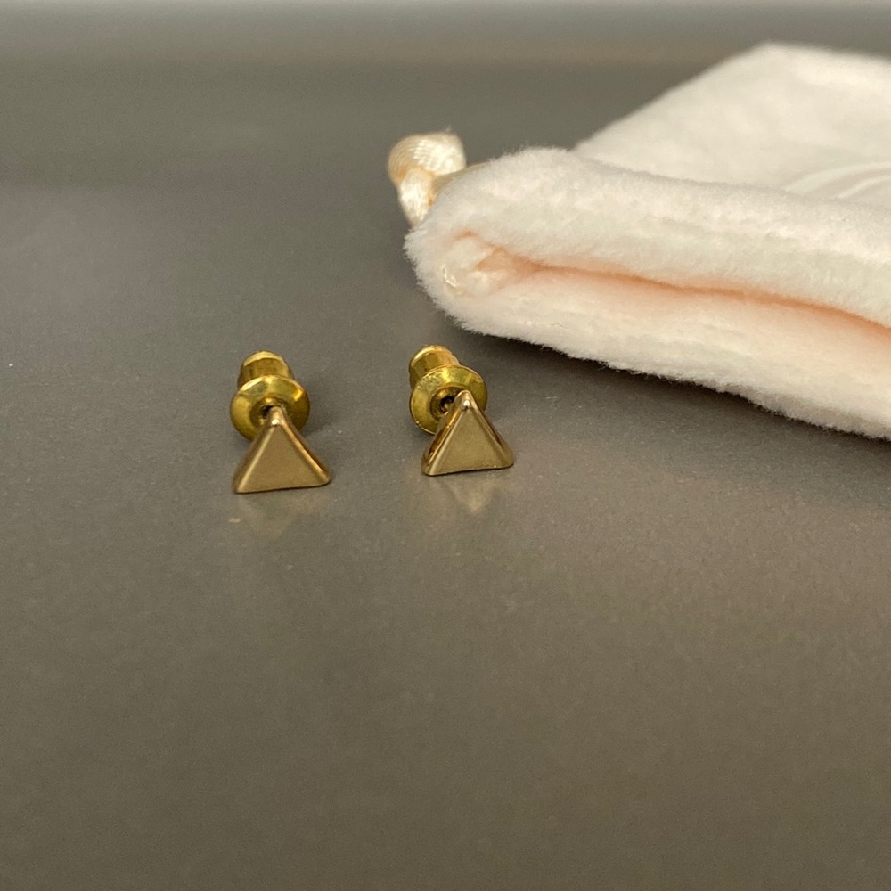 Uncommon James Dalisay Gold Triangle Stud Earrings